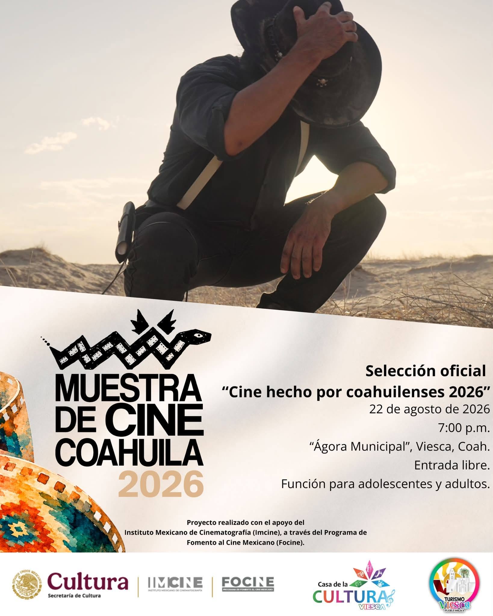 Cartel de Cine hecho por coahuilenses 2026 en Viesca