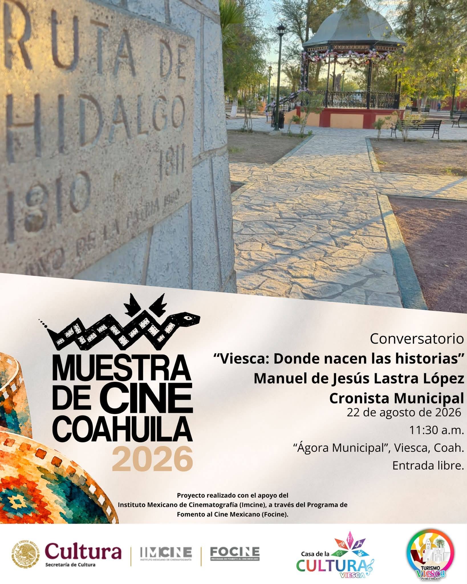 Cartel de Viesca: Donde nacen las historias · Manuel de Jesús Lastra López en Viesca