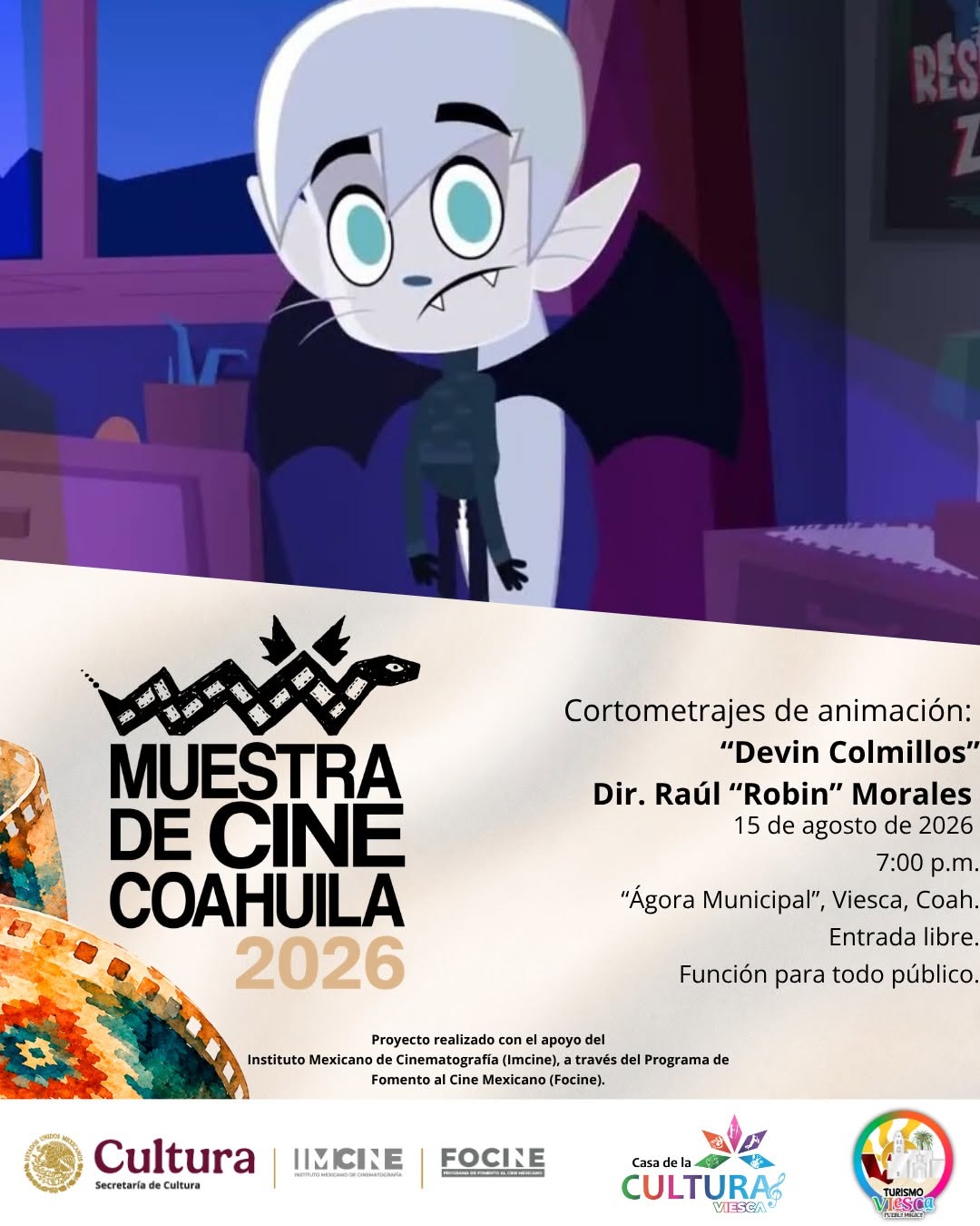 Cartel de Devin Colmillos · Raúl “Robin” Morales en Viesca