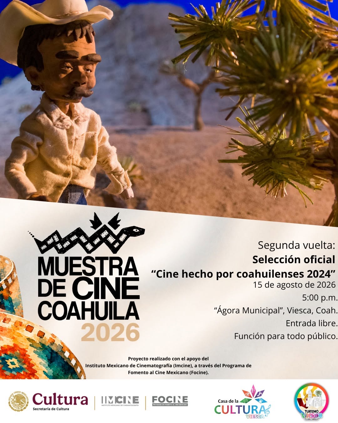 Cartel de Segunda vuelta: Cine hecho por coahuilenses 2024 en Viesca